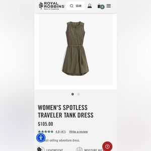 Royal Robbins Olive Mini Dress